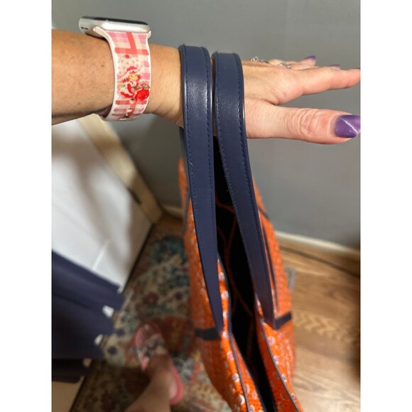 *Vera Bradley* Weekender tote,
Orange floral & Navy blue - Picture 6 of 6